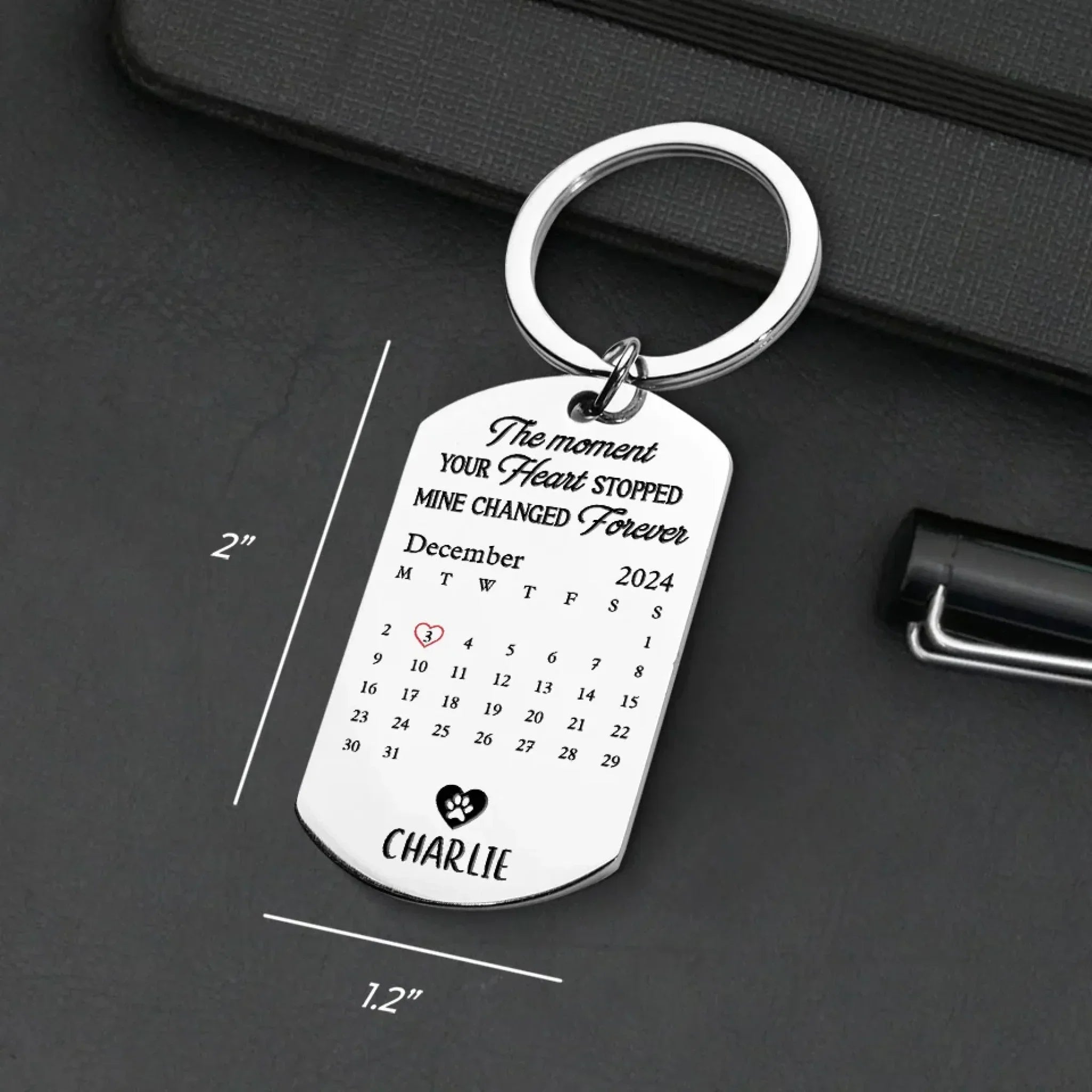 Custom Photo A Loyal Heart Never Fades - Memorial Personalized Custom Keychain - Sympathy Gift For Pet Owners, Pet Lovers