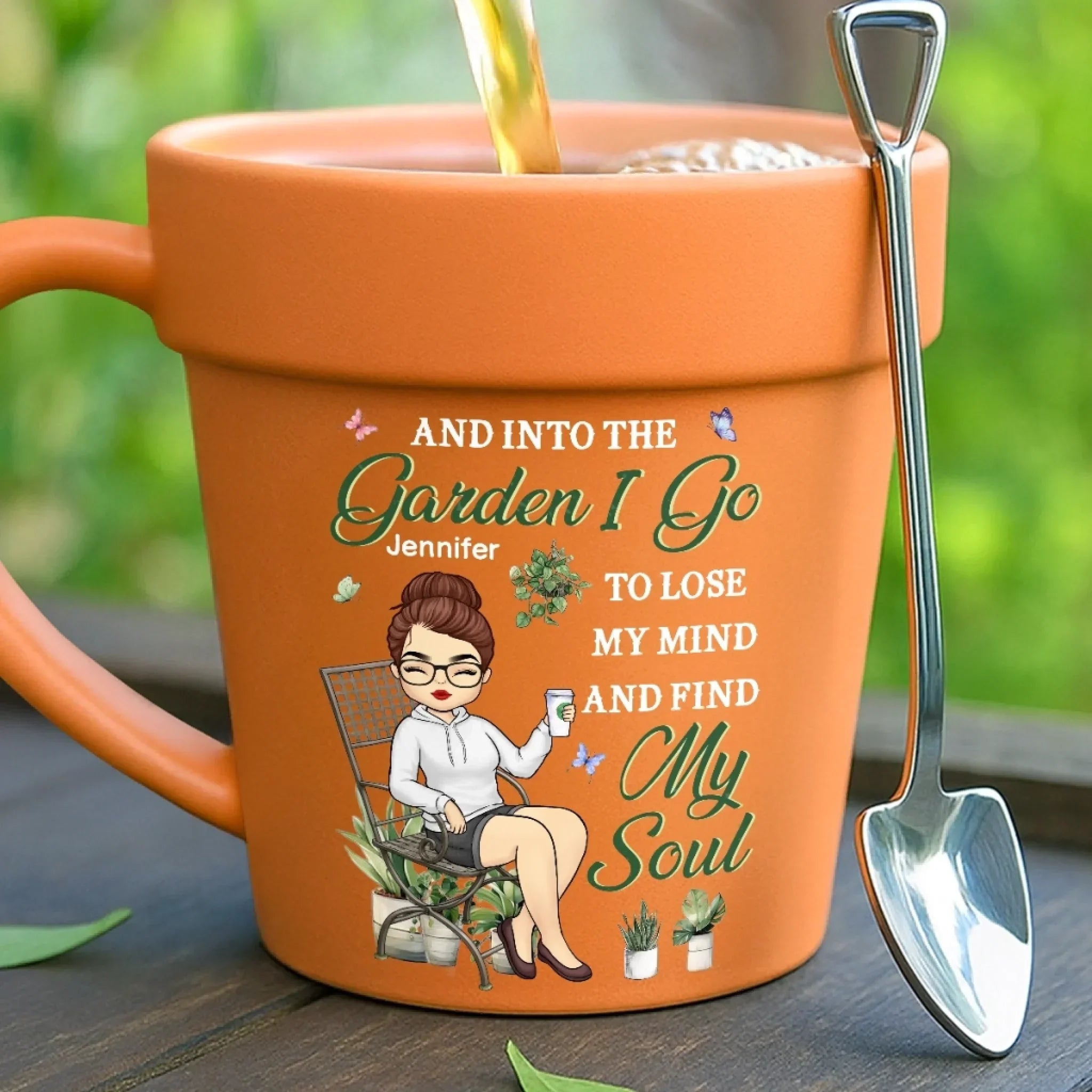 Custom Plant Pot Ceramic Mug - Personalized Garden Gifts For Gardeners - Lose Your Mind, Find Your Soul - Flower Pot Mug