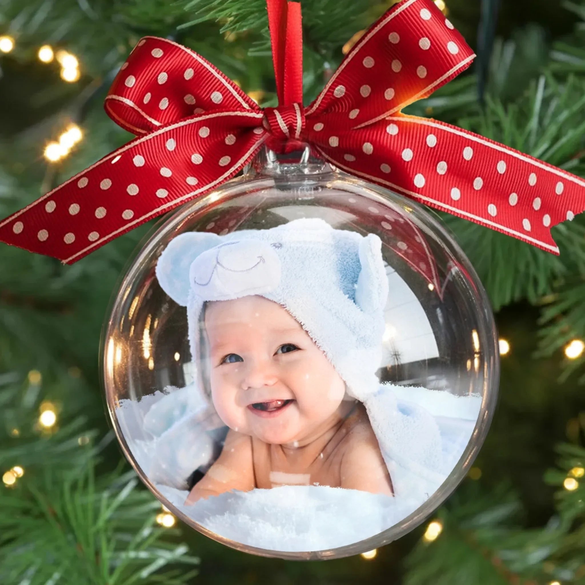 Custom Photo Christmas Ball Ornament - Personalized Christmas Birthday Gifts For Best Friends, Family, Coworker, Work Bestie, Husband And Wife, Dog Cat Lovers - Family Forever, Christmas Together