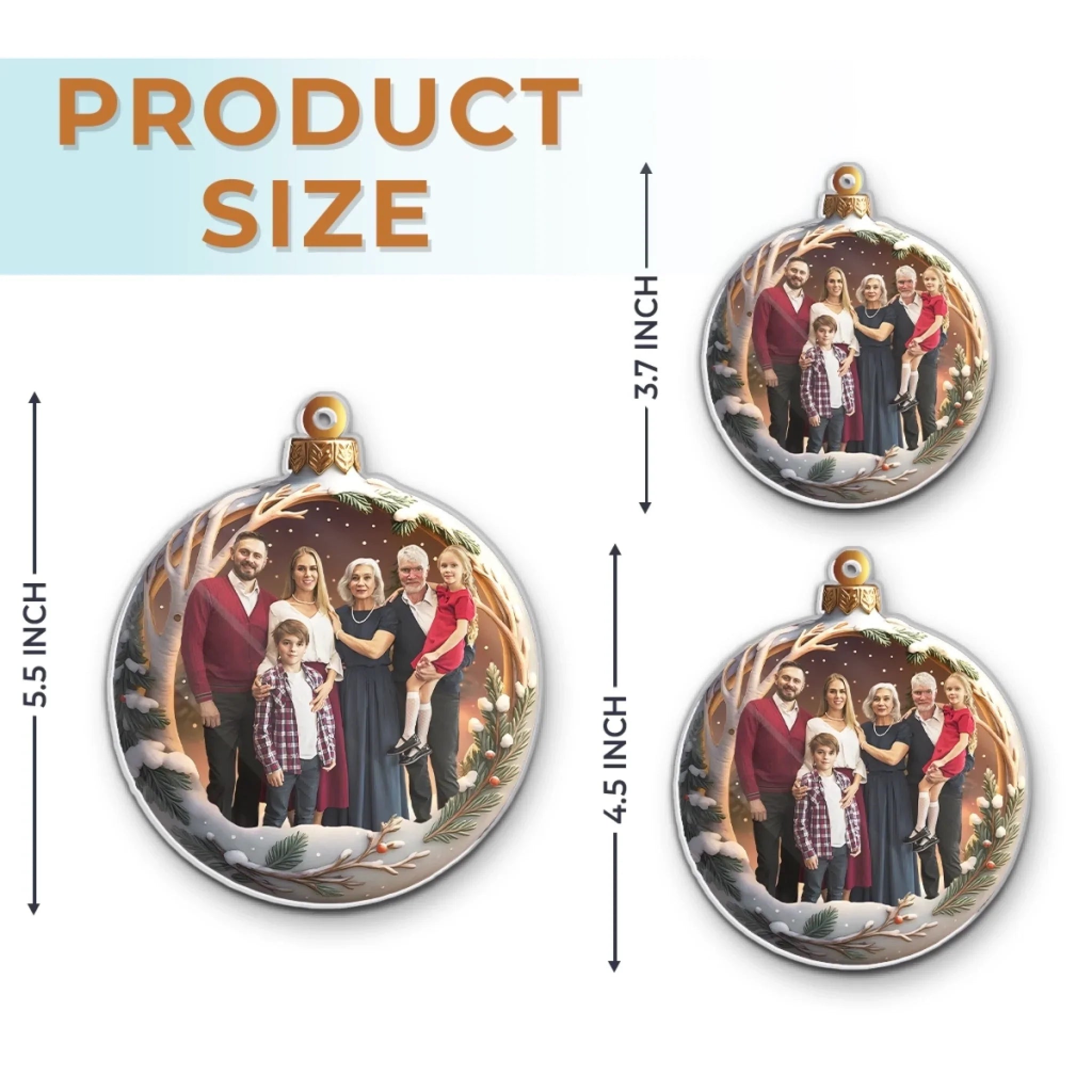 Custom Photo Acrylic Ornament - Personalized Christmas Birthday Gifts For Mom, Dad, Brother, Sister, Kids - Family Makes Christmas Magical