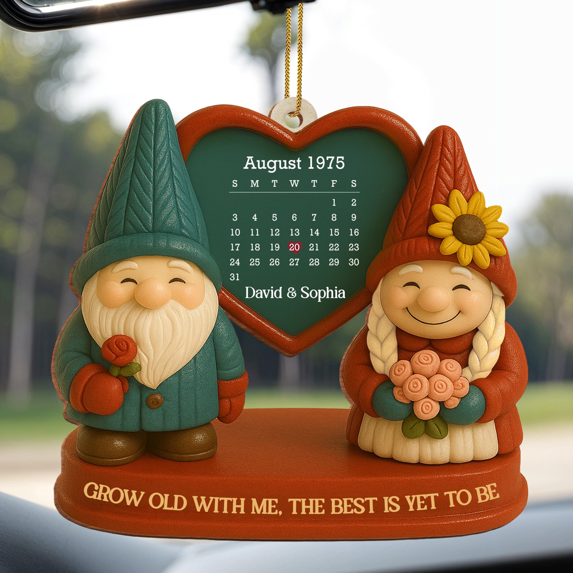 Grow Old With Me, Romantic Gnome Couples Ornament - Personalized Custom Wood Ornament, Custom Shaped - CPL610_WDO