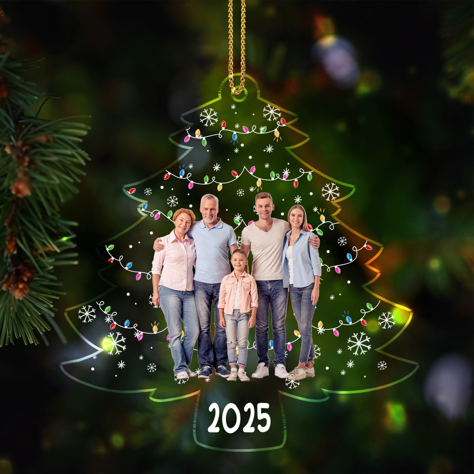 Celebrate Your Family This Christmas With A Personalized Tree - Personalized Custom Acrylic Ornament, Christmas Gift - FAM452_ACO