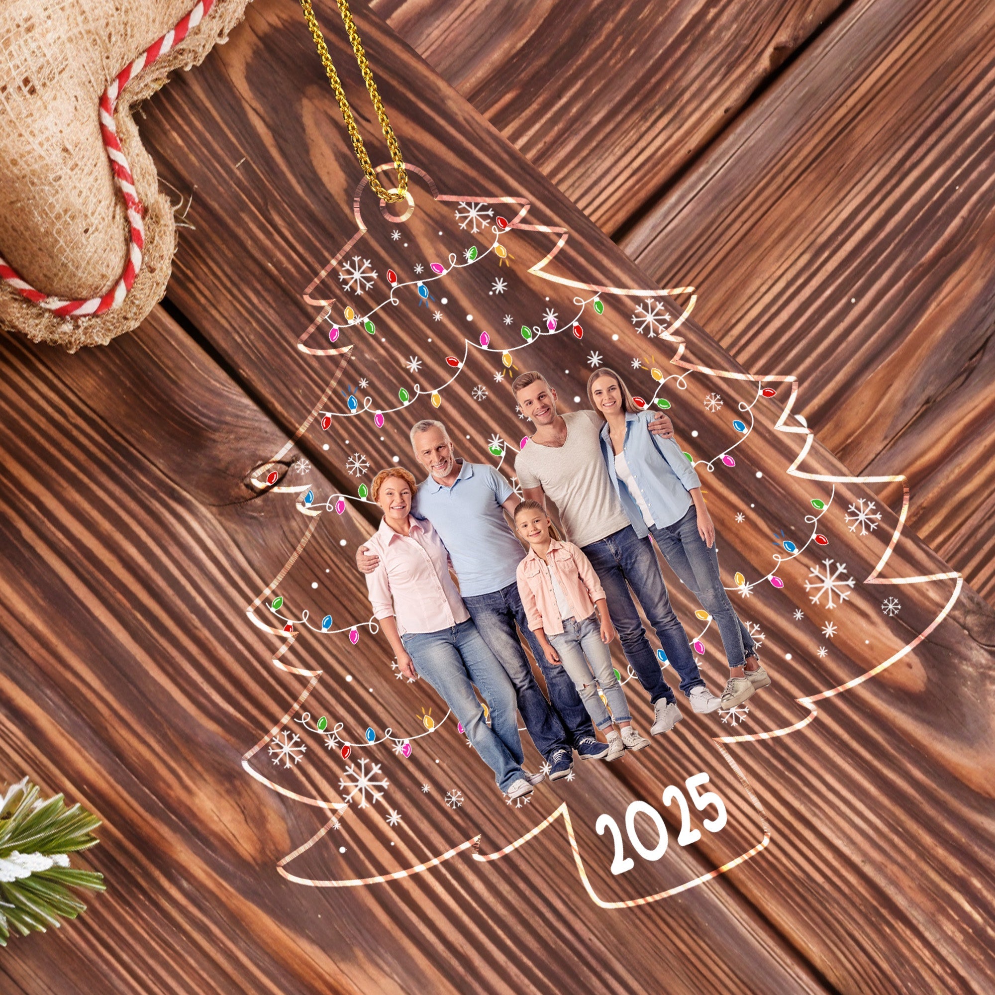 Celebrate Your Family This Christmas With A Personalized Tree - Personalized Custom Acrylic Ornament, Christmas Gift - FAM452_ACO