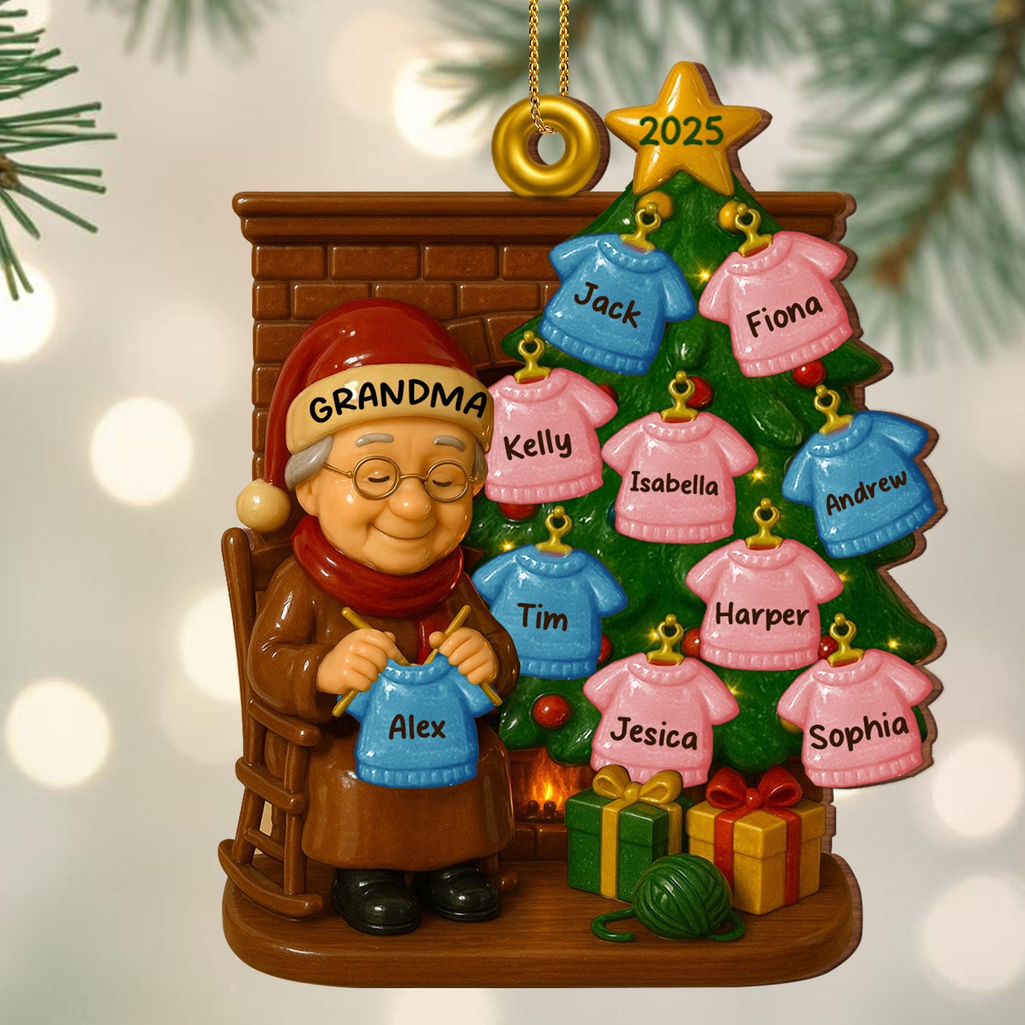 Cozy Christmas Memories With Family - Personalized Custom Wood Ornament, Custom Shaped - GRM089_WDO