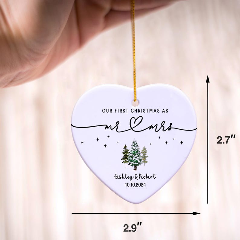 mr mrs ornament - Wedding Gift - Personalized First Christmas Keepsake - Our 1st Christmas Mr & Mrs Ornament - Housewarming mr and mrs idea