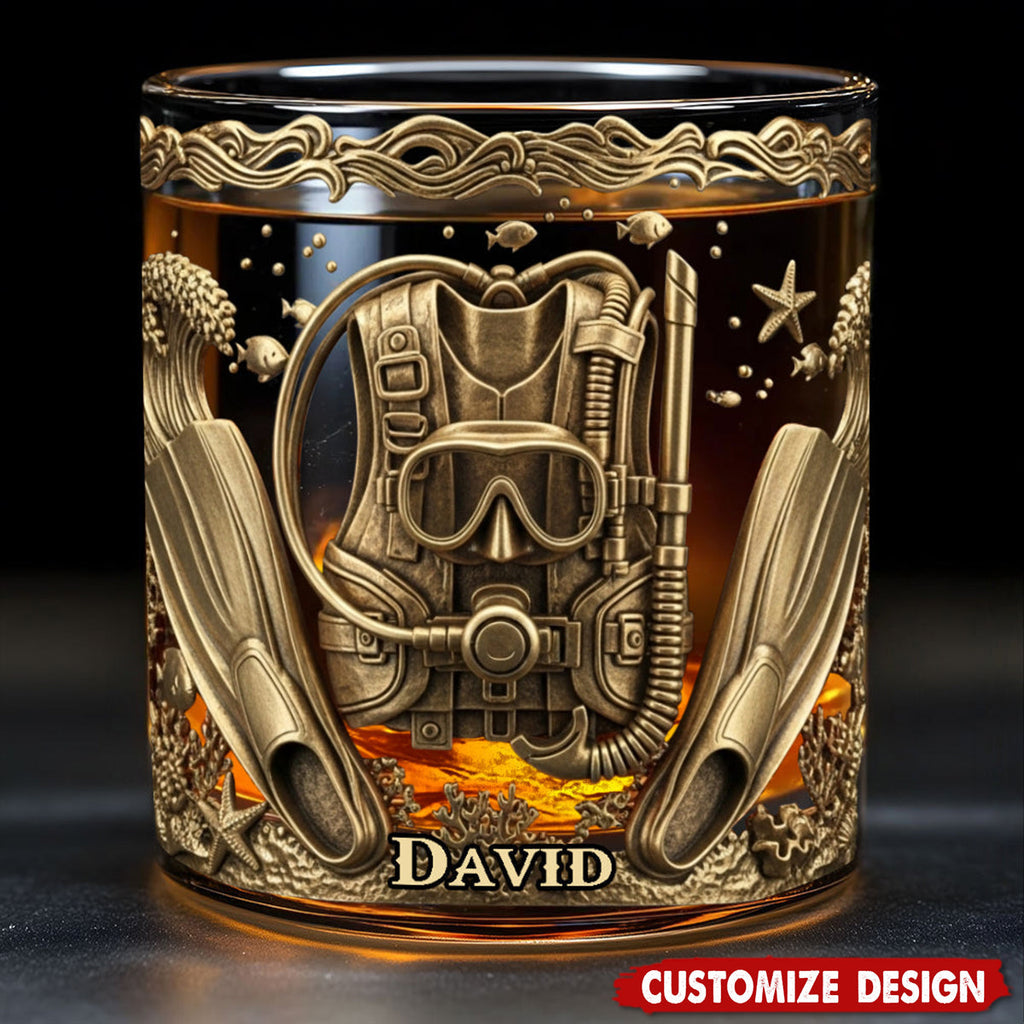 Scuba Diving Life - Personalized Scuba Diving Whiskey Glass