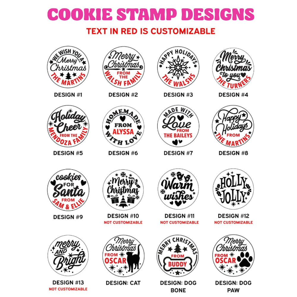 Personalized Family Name We Wish You A Merry Christmas Cookie Stamp LM32 897327