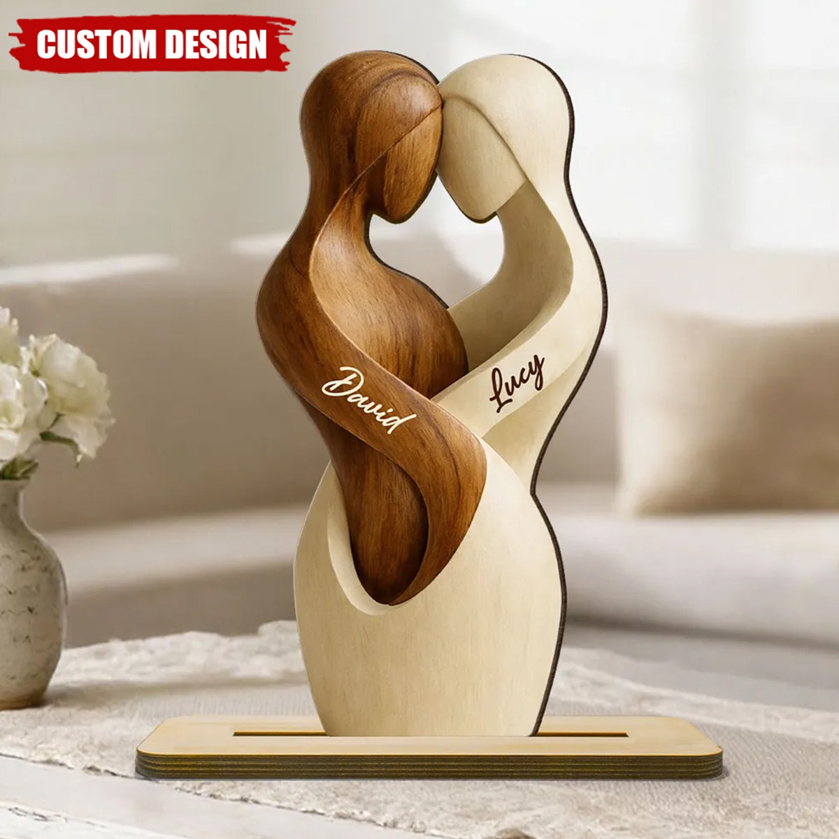 Two Become One-Personalized Wooden Plaque-Gift For Him/Her