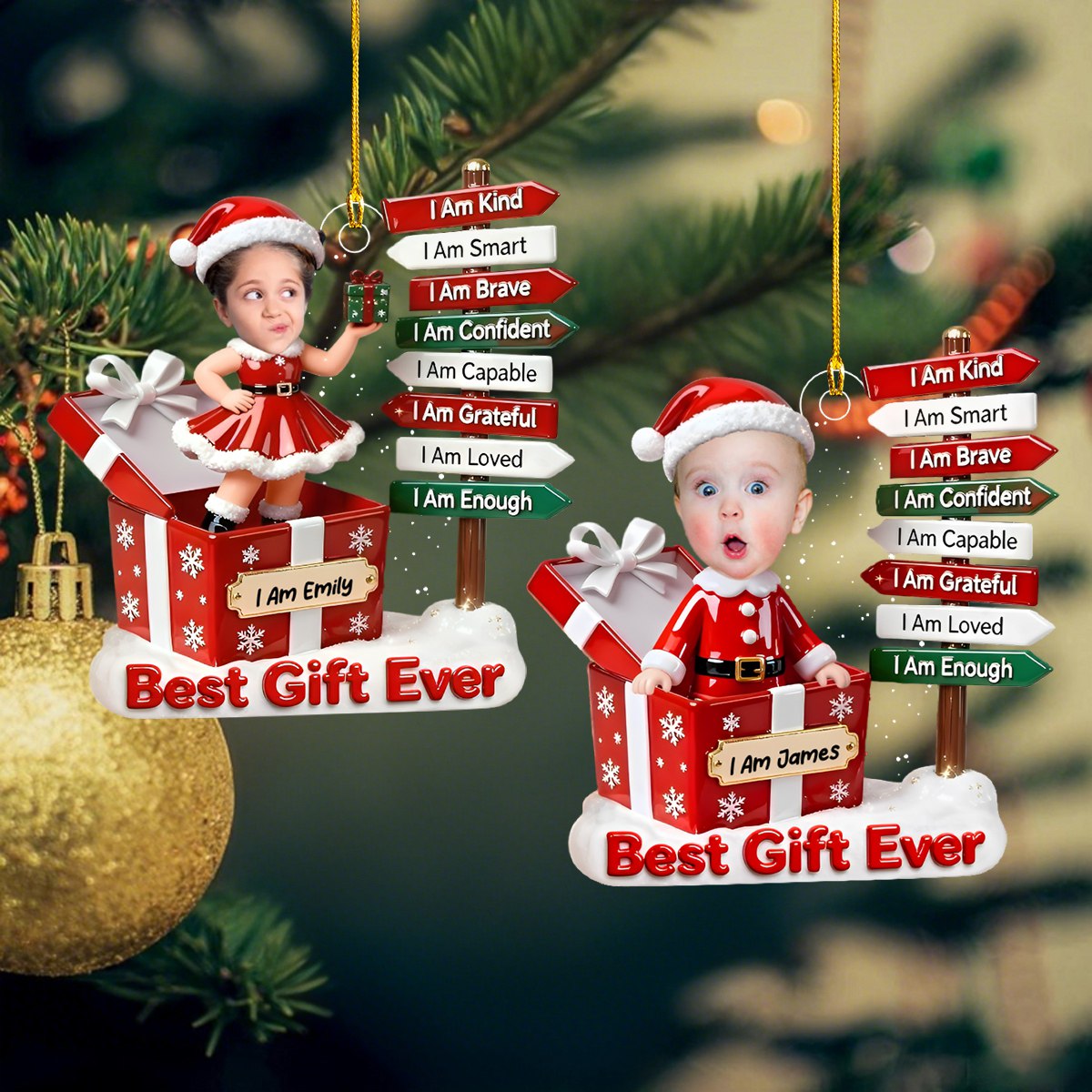 The Gift Of Self Love - Personalized Acrylic Ornament - Gift for Kids