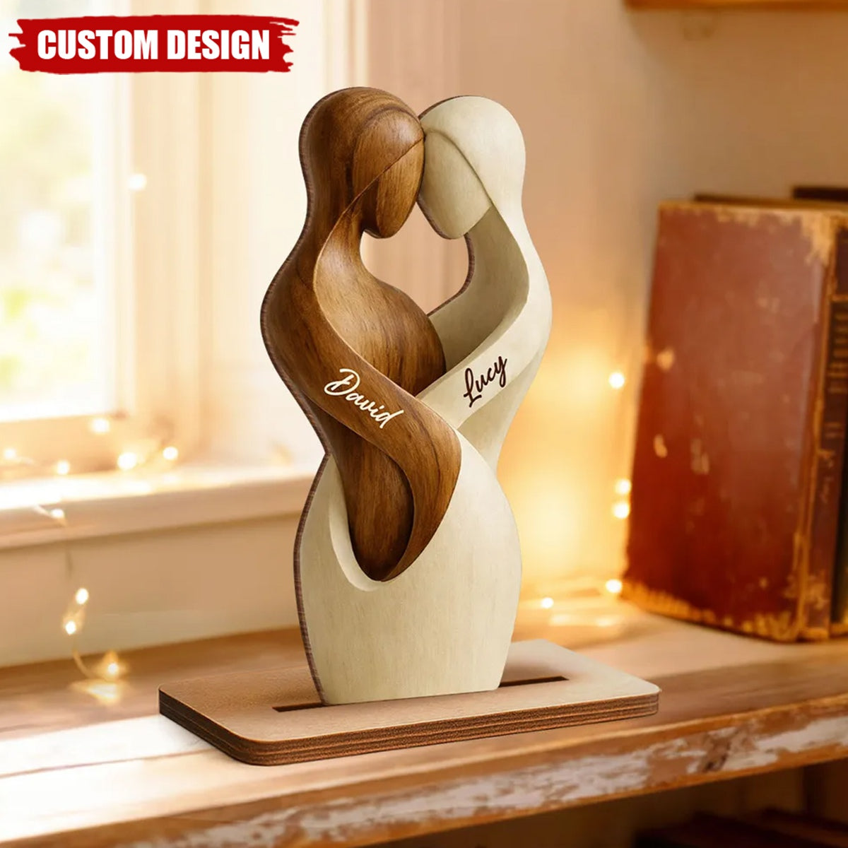 Two Become One-Personalized Wooden Plaque-Gift For Him/Her