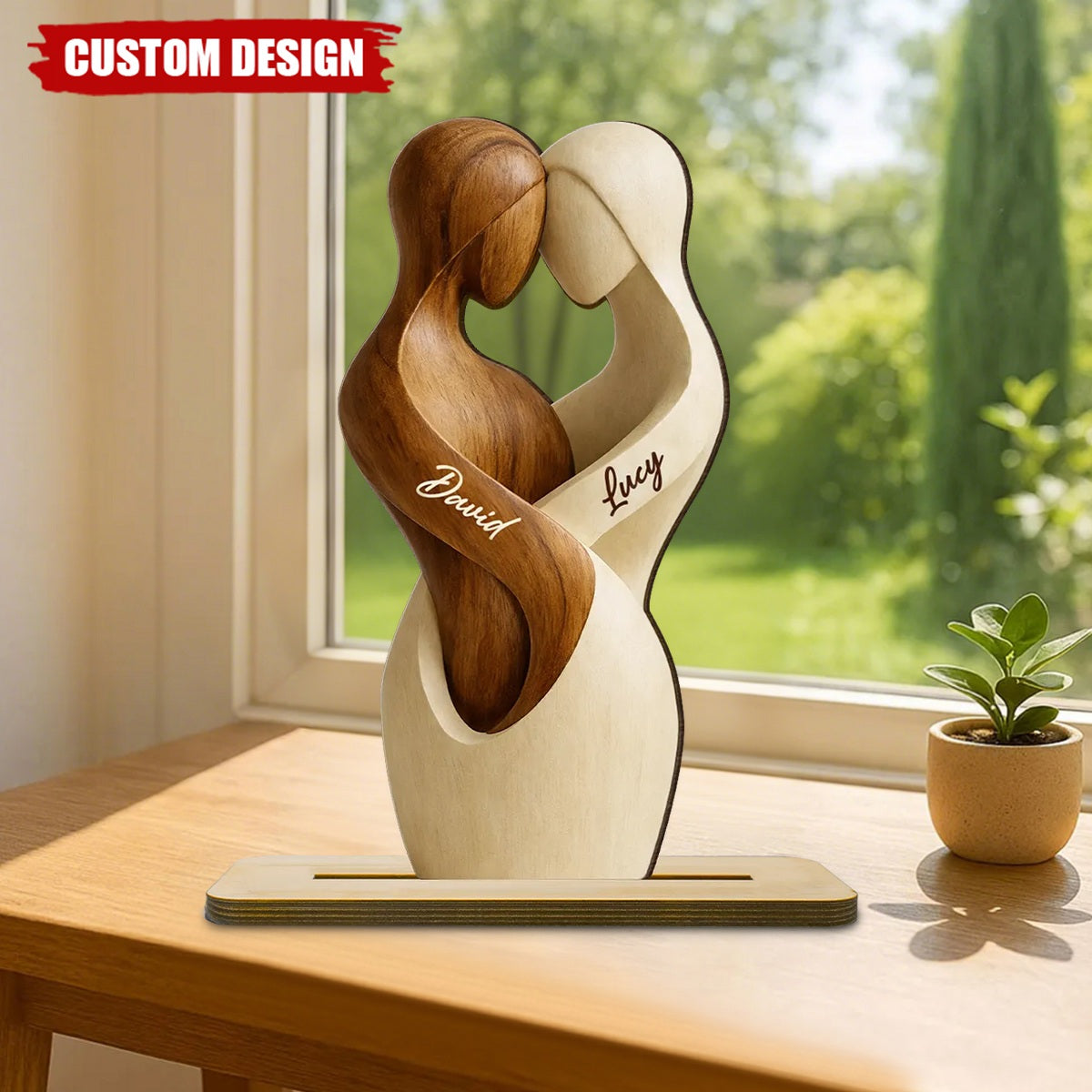 Two Become One-Personalized Wooden Plaque-Gift For Him/Her