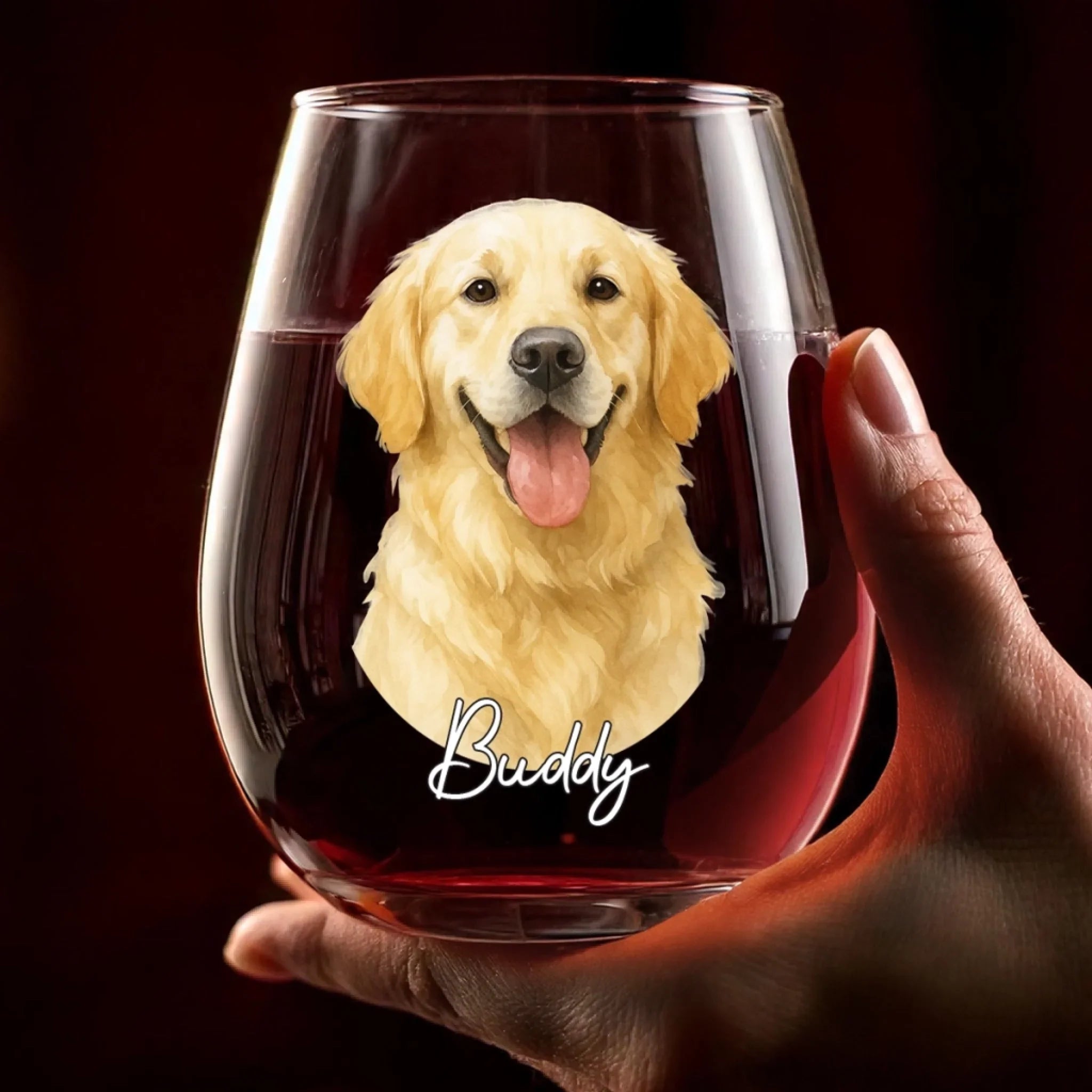 Custom Photo Wine Glass - Personalized Birthday Gifts For Dog Cat Lovers, Dog Dad And Mom, Cat Owners - Cheers To Dog Parents
