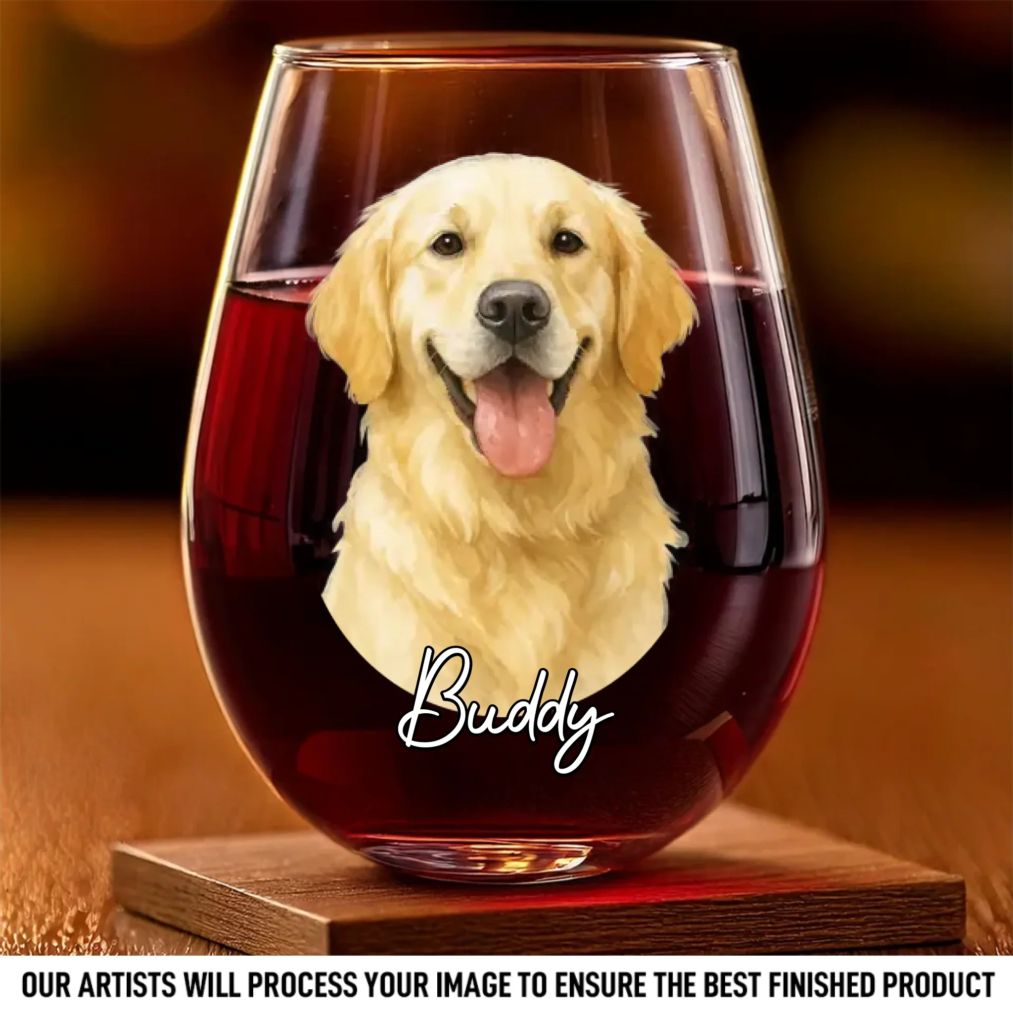 Custom Photo Wine Glass - Personalized Birthday Gifts For Dog Cat Lovers, Dog Dad And Mom, Cat Owners - Cheers To Dog Parents
