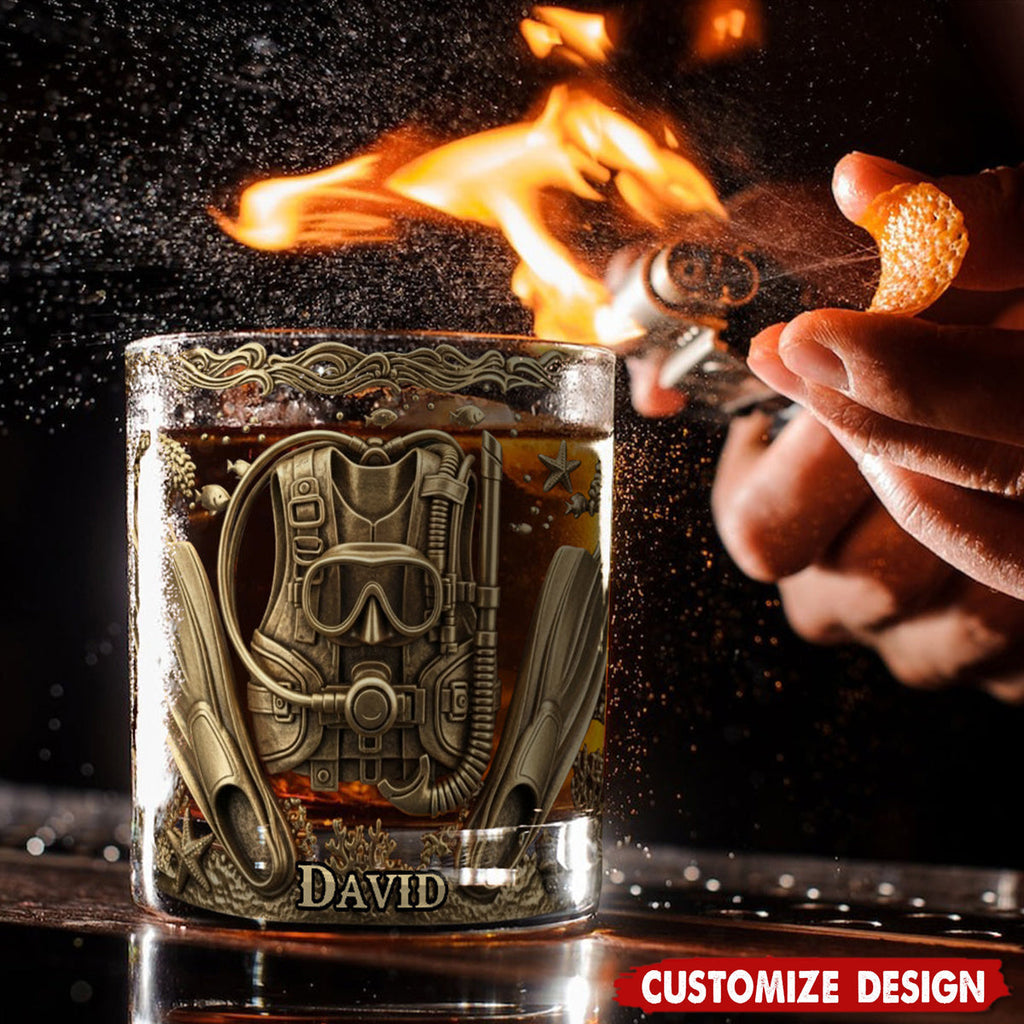 Scuba Diving Life - Personalized Scuba Diving Whiskey Glass