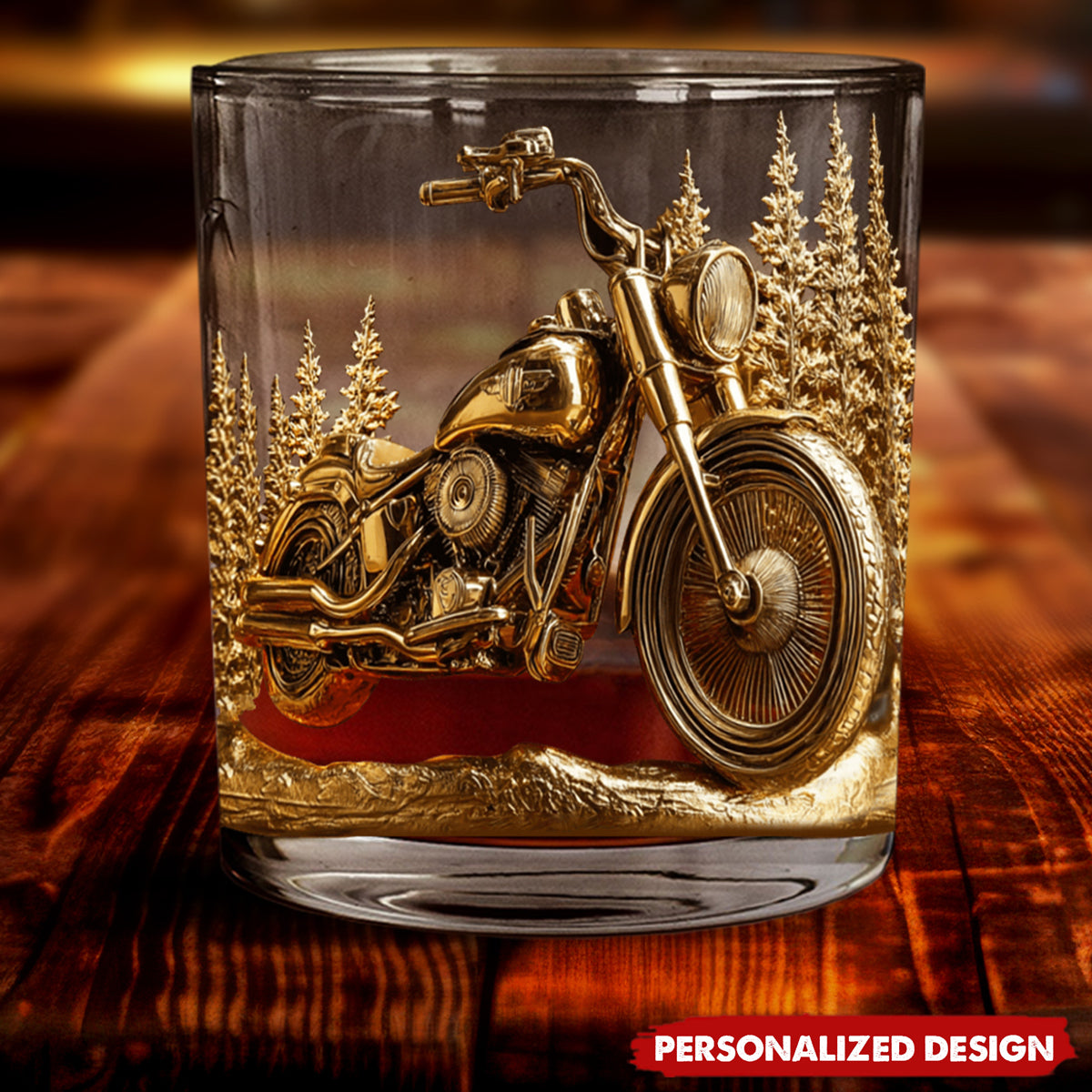 Never Underestimate An Old Man With His Motorcycle - Personalized Biker Whiskey Glass