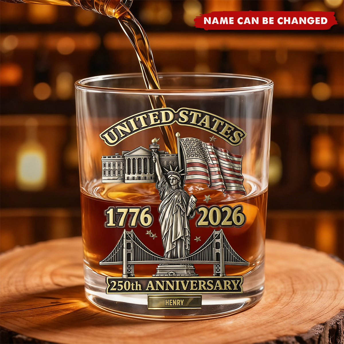 250th Anniversary - Personalized Whiskey Glass