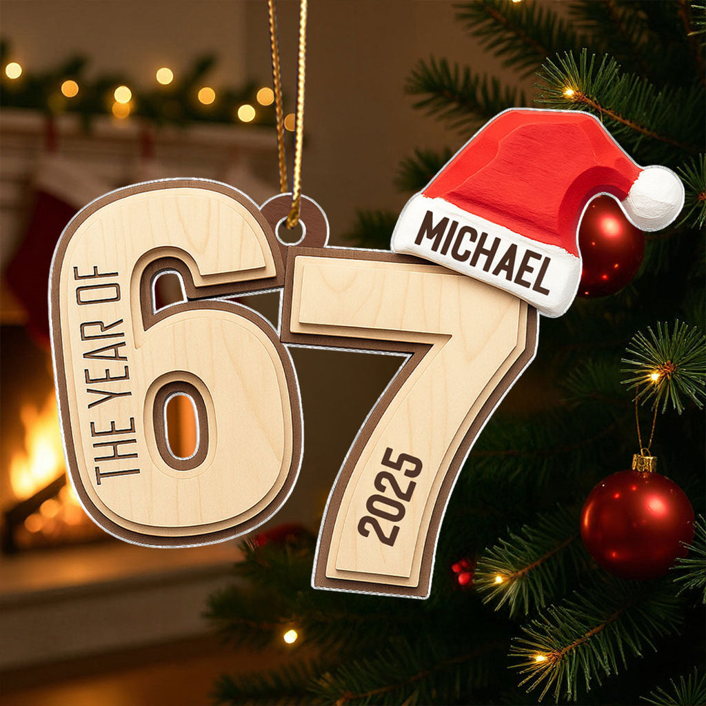 Custom Six Seven - Personalized Acrylic Ornament - Teen Slang Funny Tree Decor, Funny Teen Grandkid Gift