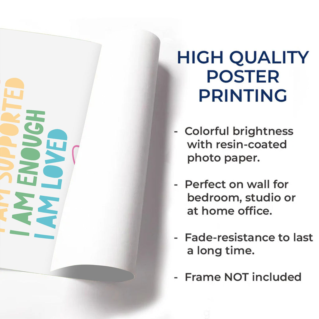 I Am Unique, I Am Strong, Inspirational Words Poster - Personalized Custom Vertical Poster - KID234_VPOS