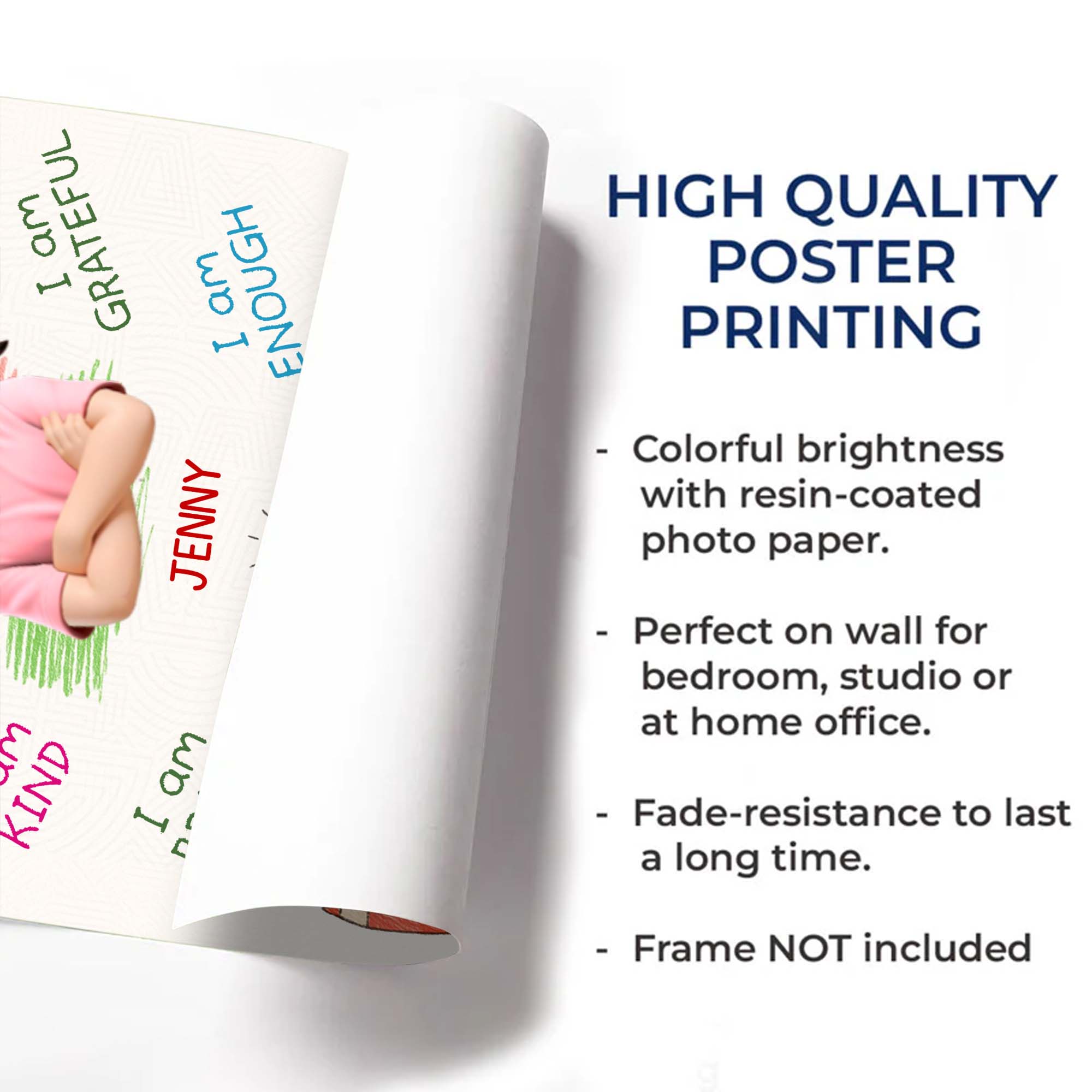 I Am Confident, I Am Smart, Motivational Affirmations For Girls - Personalized Custom Vertical Poster - KID312_VPOS