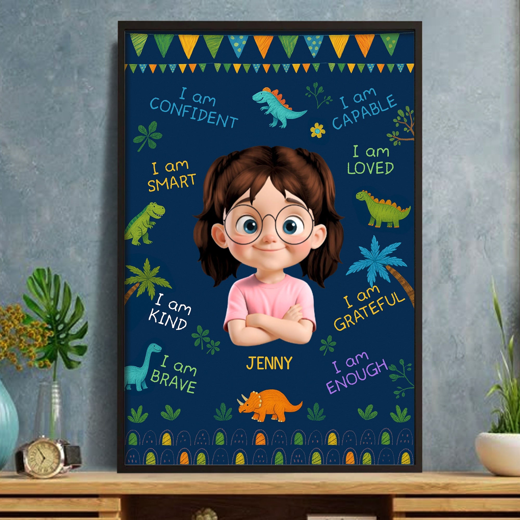 I Am Confident, I Am Smart, Motivational Affirmations For Girls - Personalized Custom Vertical Poster - KID312_VPOS