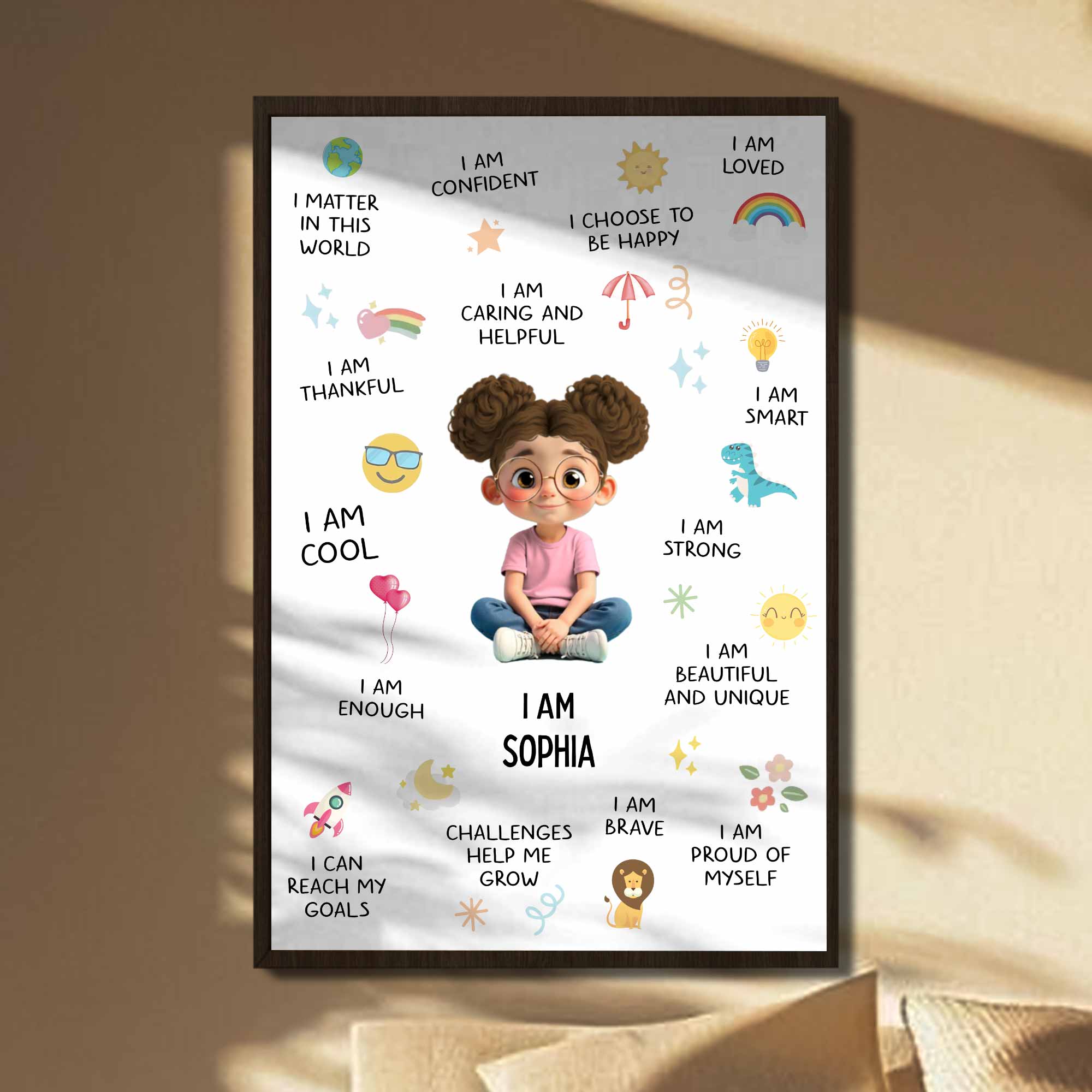 I Am Confident, Brave, And Beautiful Custom Poster - Personalized Custom Vertical Poster - KID324_VPOS