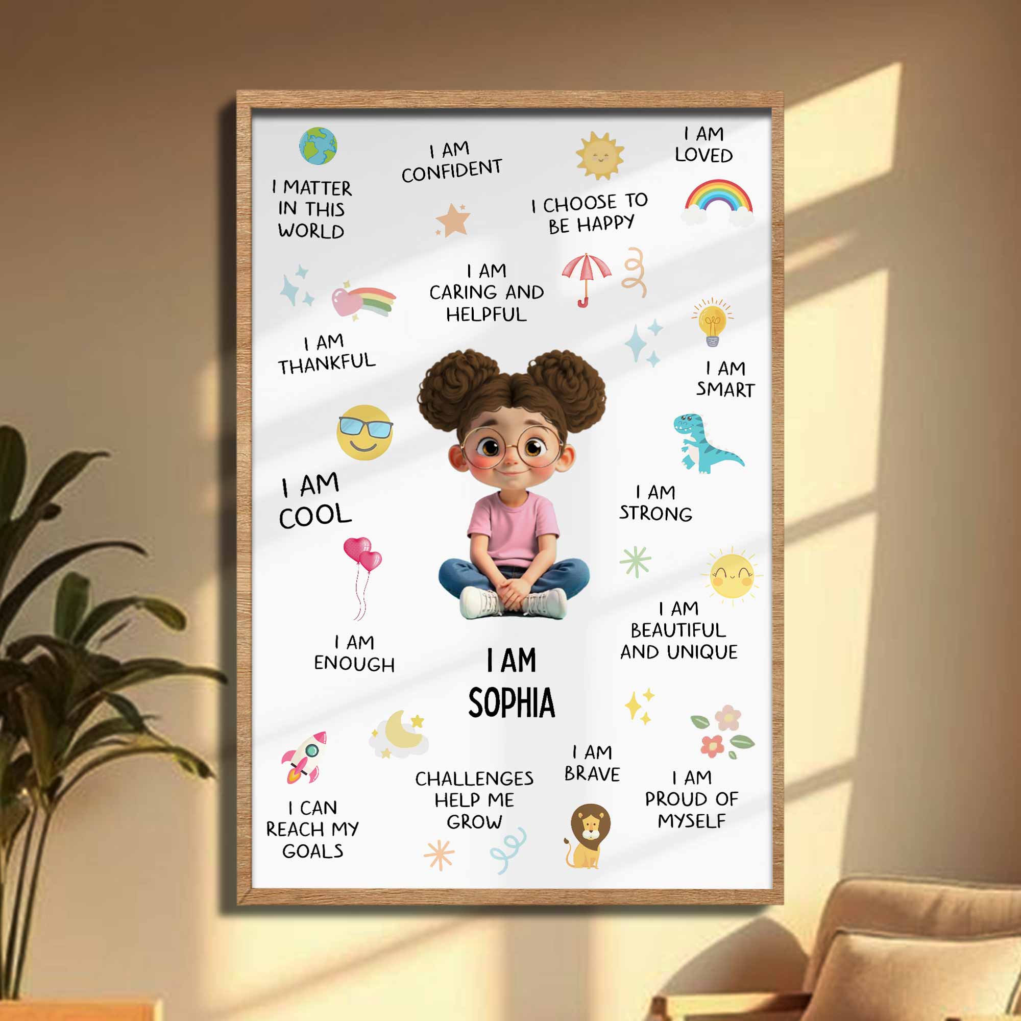 I Am Confident, Brave, And Beautiful Custom Poster - Personalized Custom Vertical Poster - KID324_VPOS