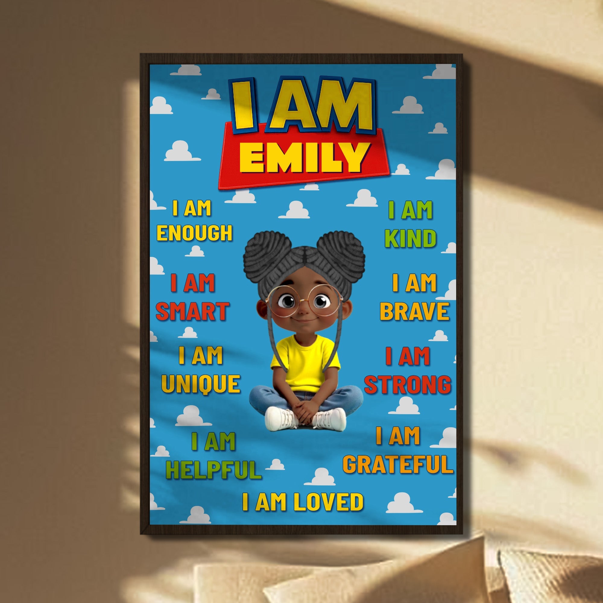 I Am, Positive Affirmations - Personalized Custom Vertical Poster - KID327_VPOS