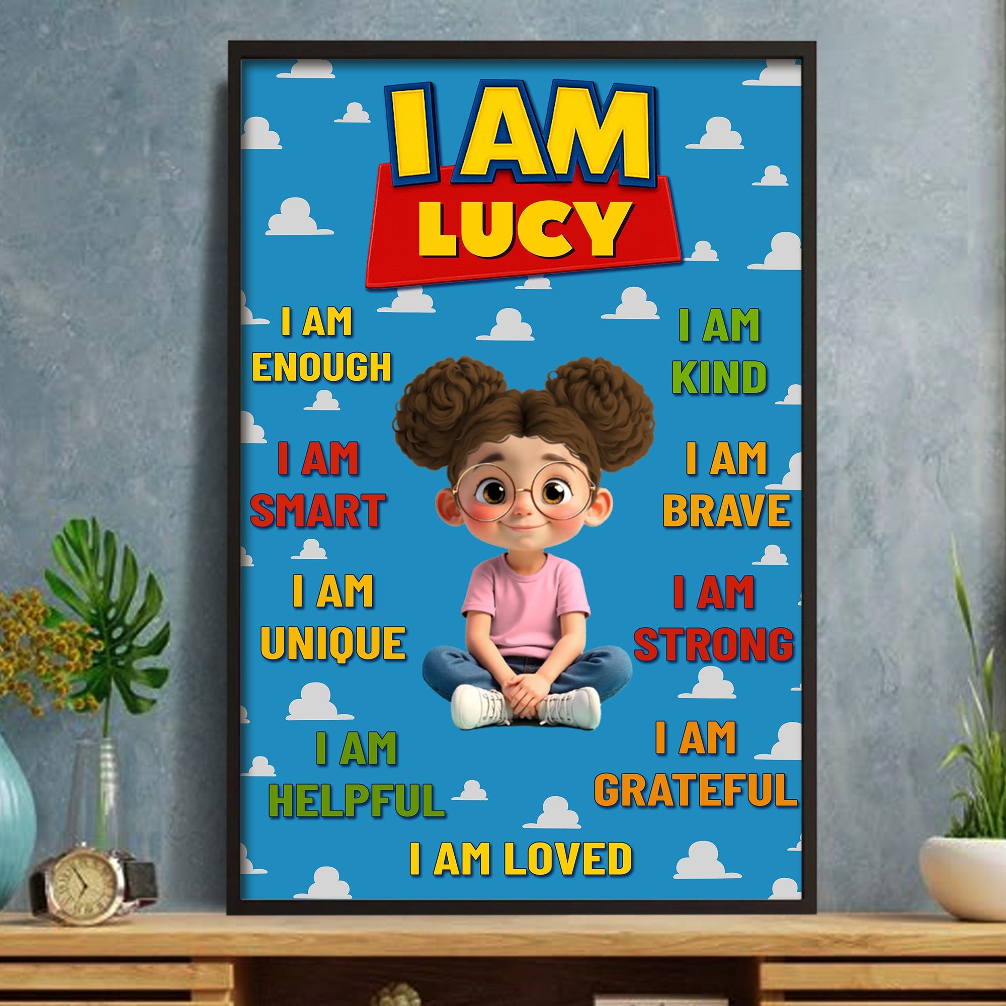 I Am, Positive Affirmations - Personalized Custom Vertical Poster - KID327_VPOS