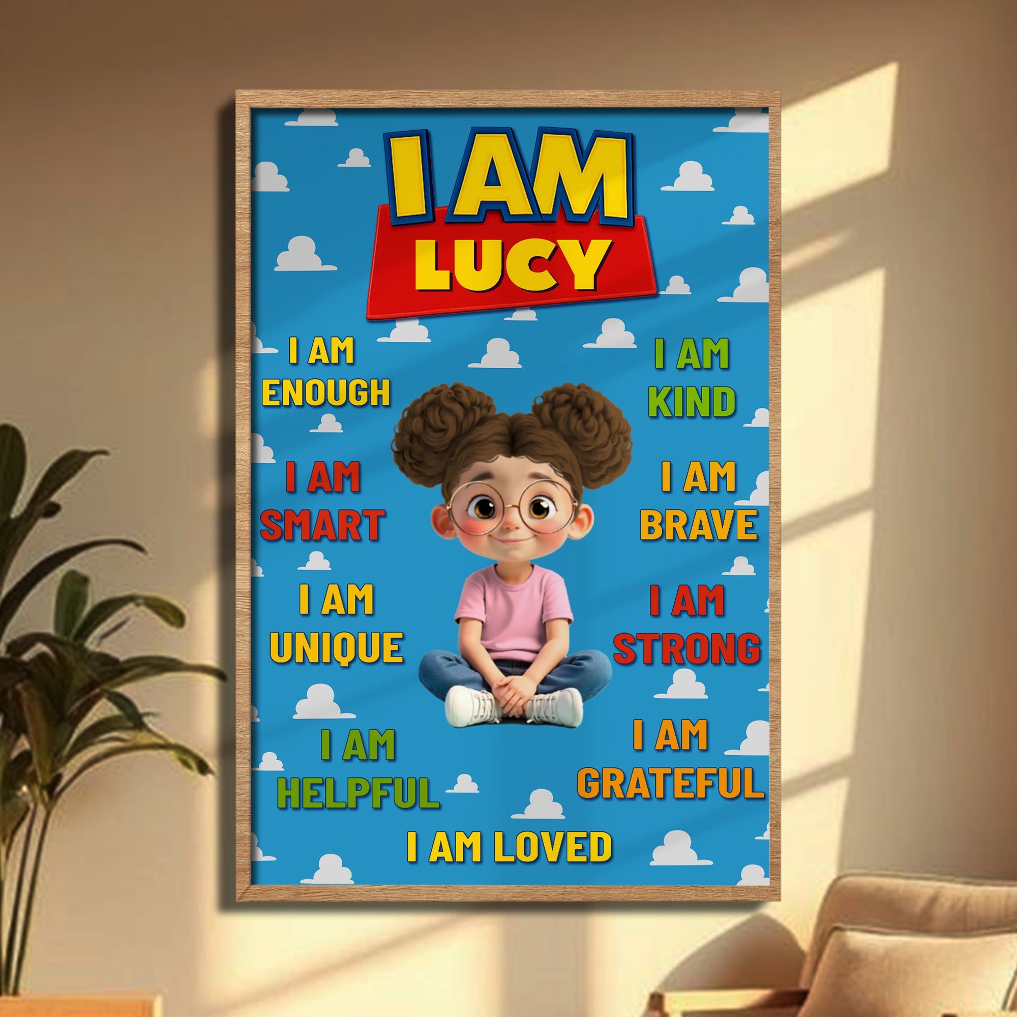 I Am, Positive Affirmations - Personalized Custom Vertical Poster - KID327_VPOS