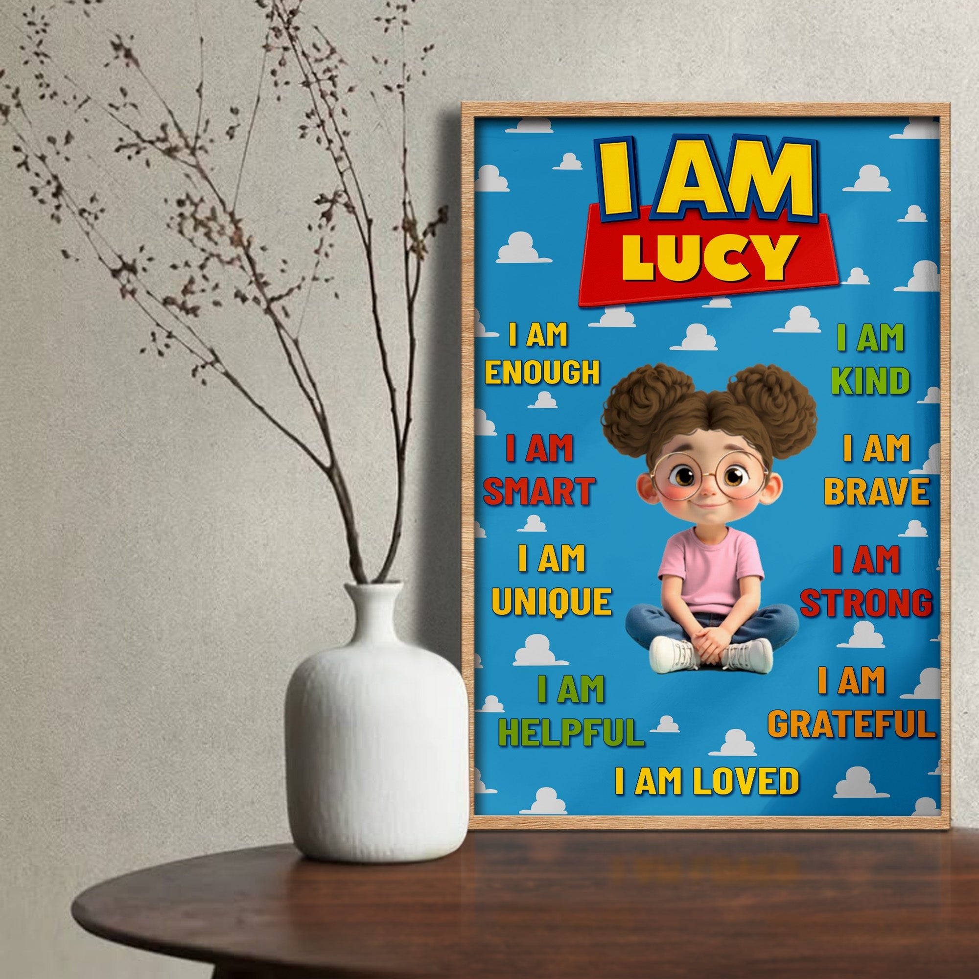 I Am, Positive Affirmations - Personalized Custom Vertical Poster - KID327_VPOS