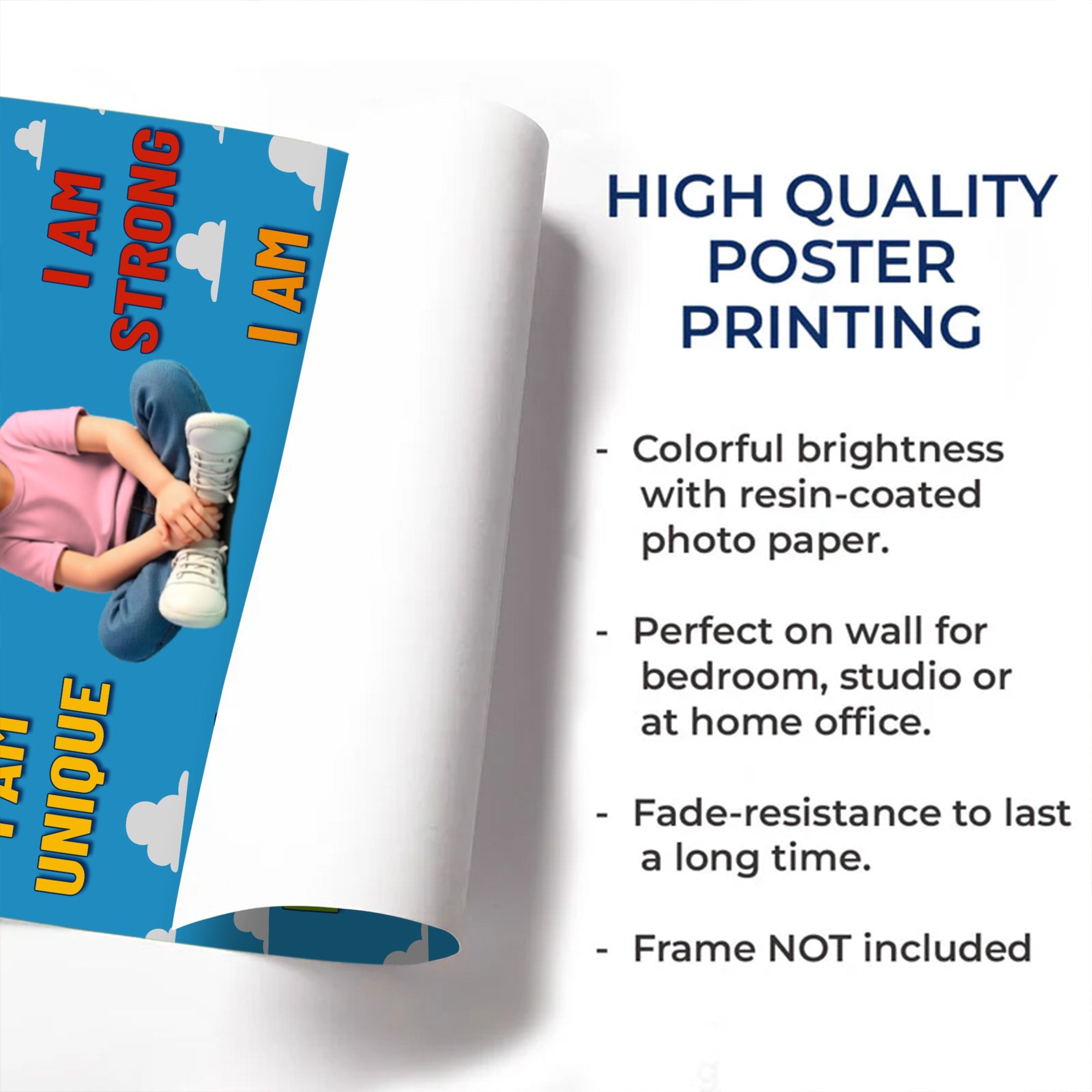 I Am, Positive Affirmations - Personalized Custom Vertical Poster - KID327_VPOS