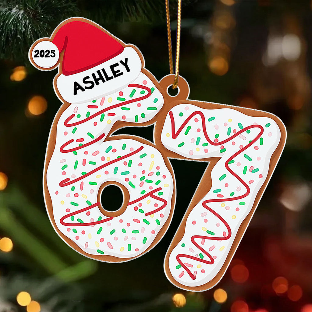 Custom Six Seven - Personalized Acrylic Ornament - Teen Slang Funny Tree Decor, Funny Teen Grandkid Gift