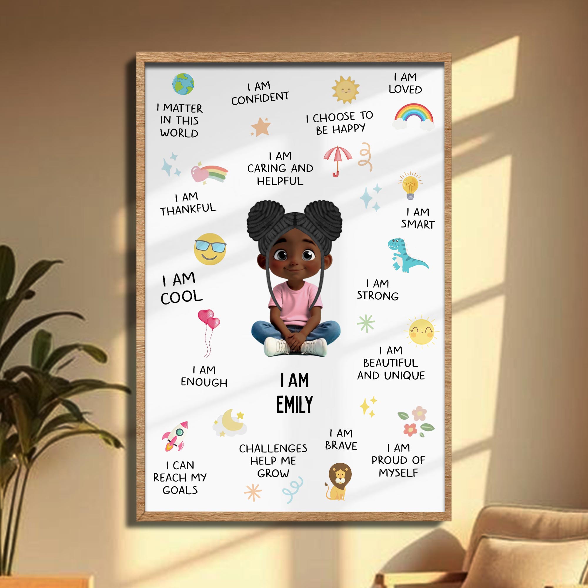 I Am Confident, Brave, And Beautiful Custom Poster - Personalized Custom Vertical Poster - KID324_VPOS