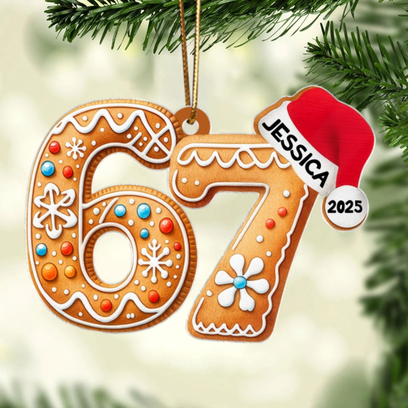 Custom Six Seven - Personalized Acrylic Ornament - Teen Slang Funny Tree Decor, Funny Teen Grandkid Gift