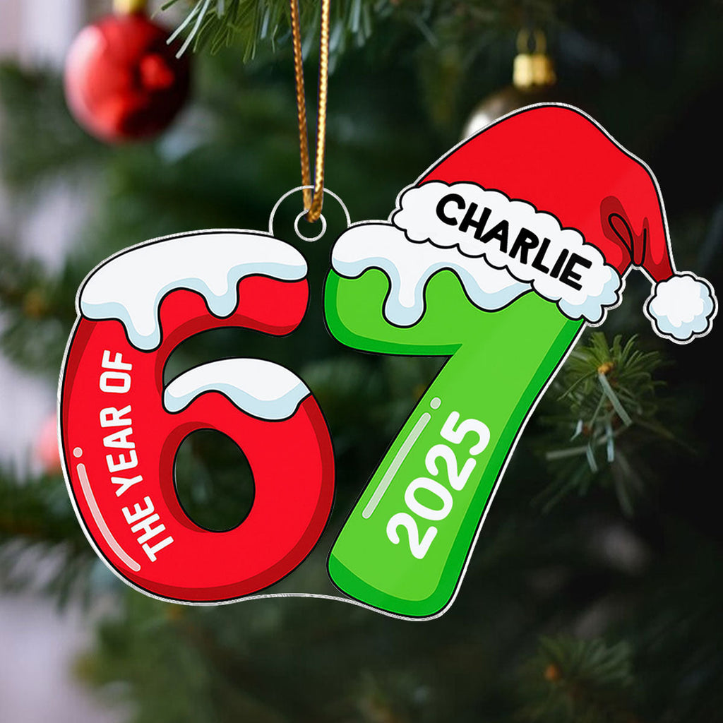 Custom Six Seven - Personalized Acrylic Ornament - Teen Slang Funny Tree Decor, Funny Teen Grandkid Gift